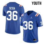 Youth Florida Gators #36 Zack Sessa NCAA Nike Blue Throwback Authentic Stitched College Football Jersey MUG4862EK